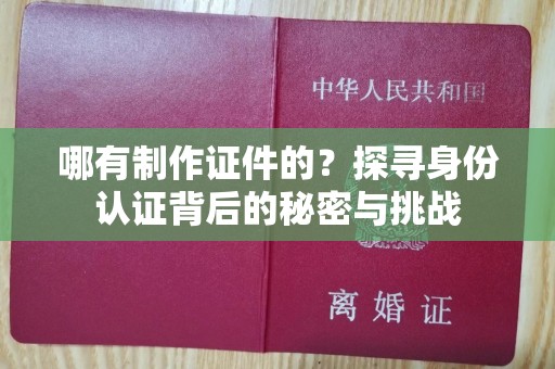 常州哪有制作证件的？探寻身份认证背后的秘密与挑战